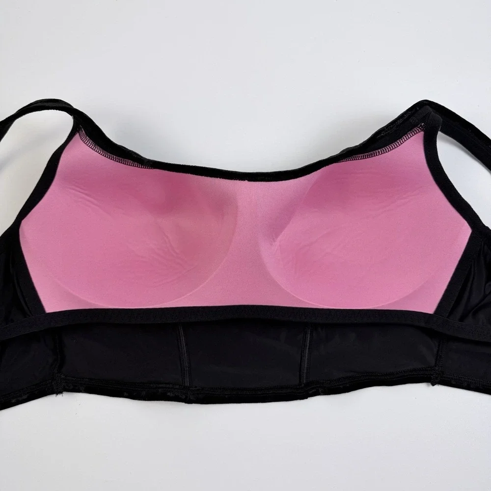Victoria's Secret PINK Velvety Lightly Lined Corset Top Black Crop L NWT